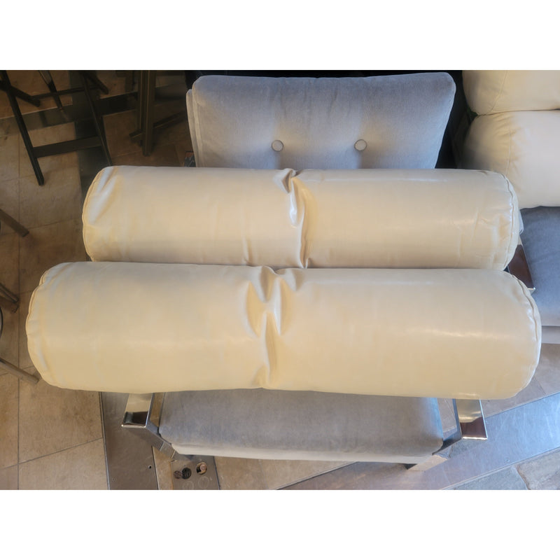 Beige Leather Bolster Pillow