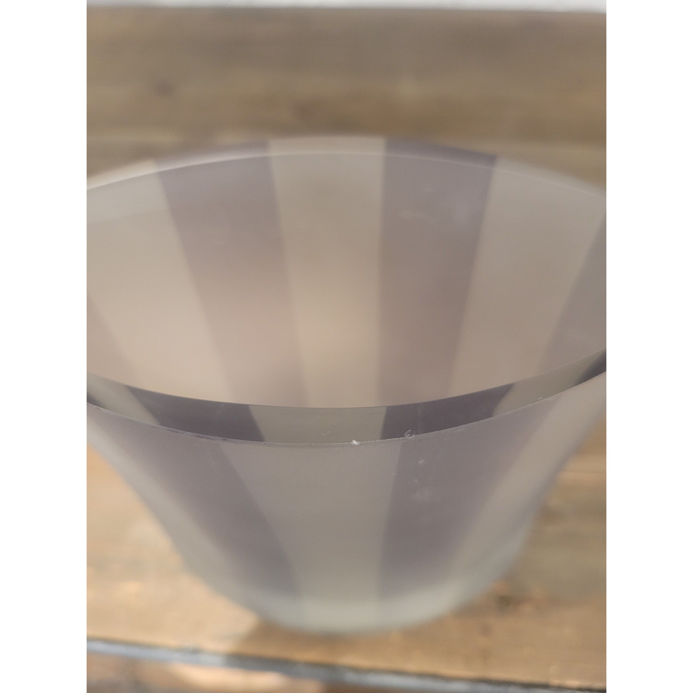 Gray Vertical Stripe Frosted Glass Vase