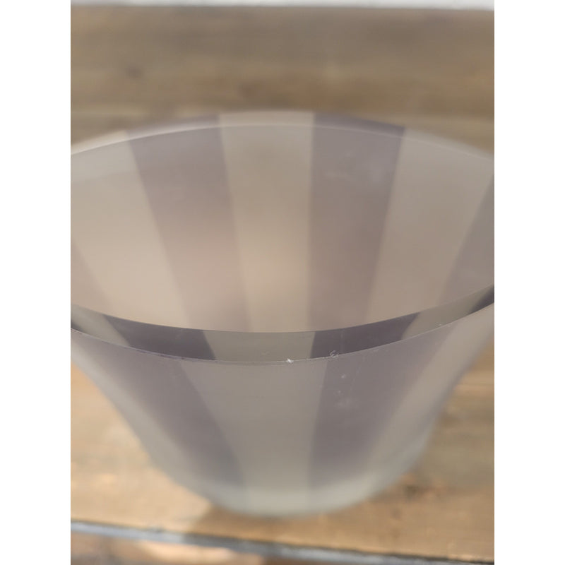 Gray Vertical Stripe Frosted Glass Vase