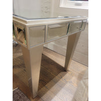 PAIR of Mirrored Glass Silverleaf Finish Side Tables
