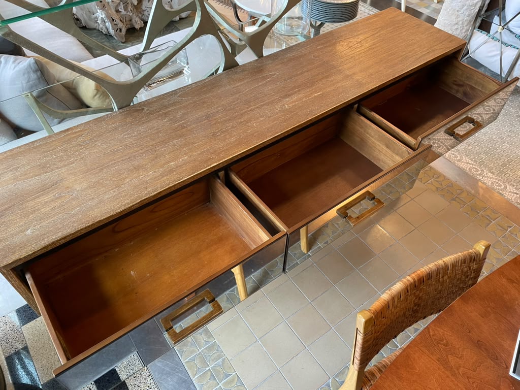 Ambella Home Console Table w/ Mirrored Drawers