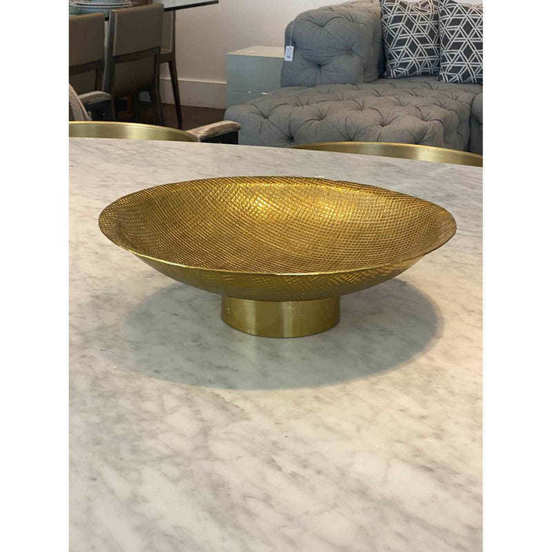 Large Brass Footed Bowl