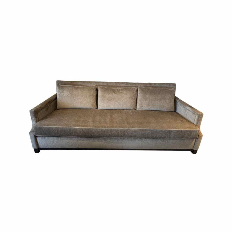 Custom Sofa by Holly Hunt w/ J. Robert Scott Velvet & Samuel & Sons Leather Welt - colletteconsignment.com