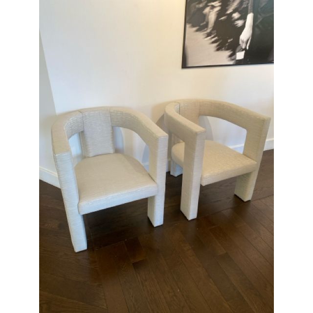 PAIR of 'Chloe' Chairs by Jessica Charles (AS IS) - colletteconsignment.com