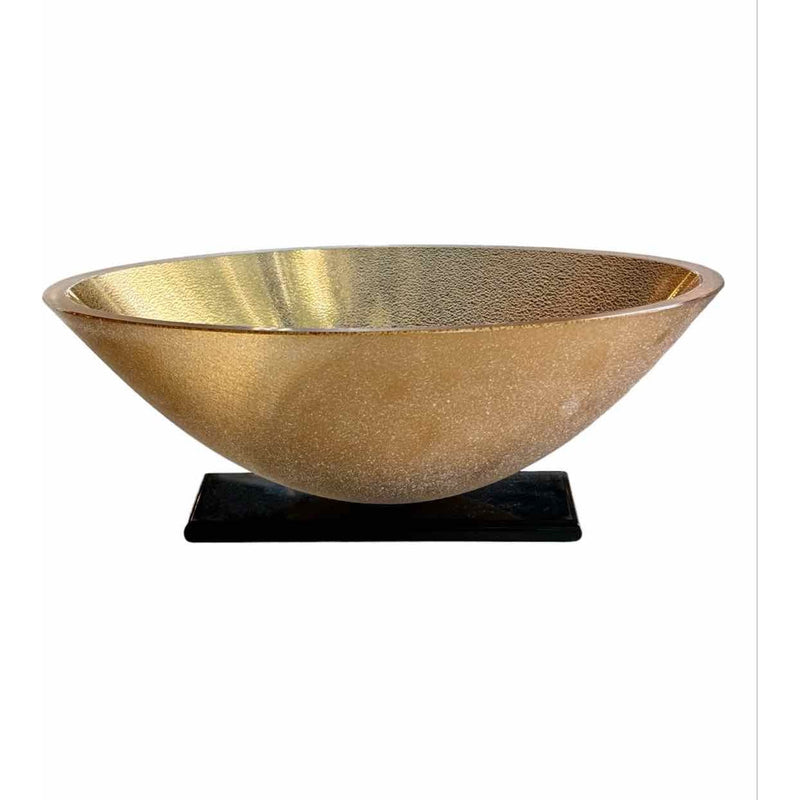 Oval Art Bowl w/Goldleaf Infused, by Artifact, 13.5"Lx8"Dx5"H