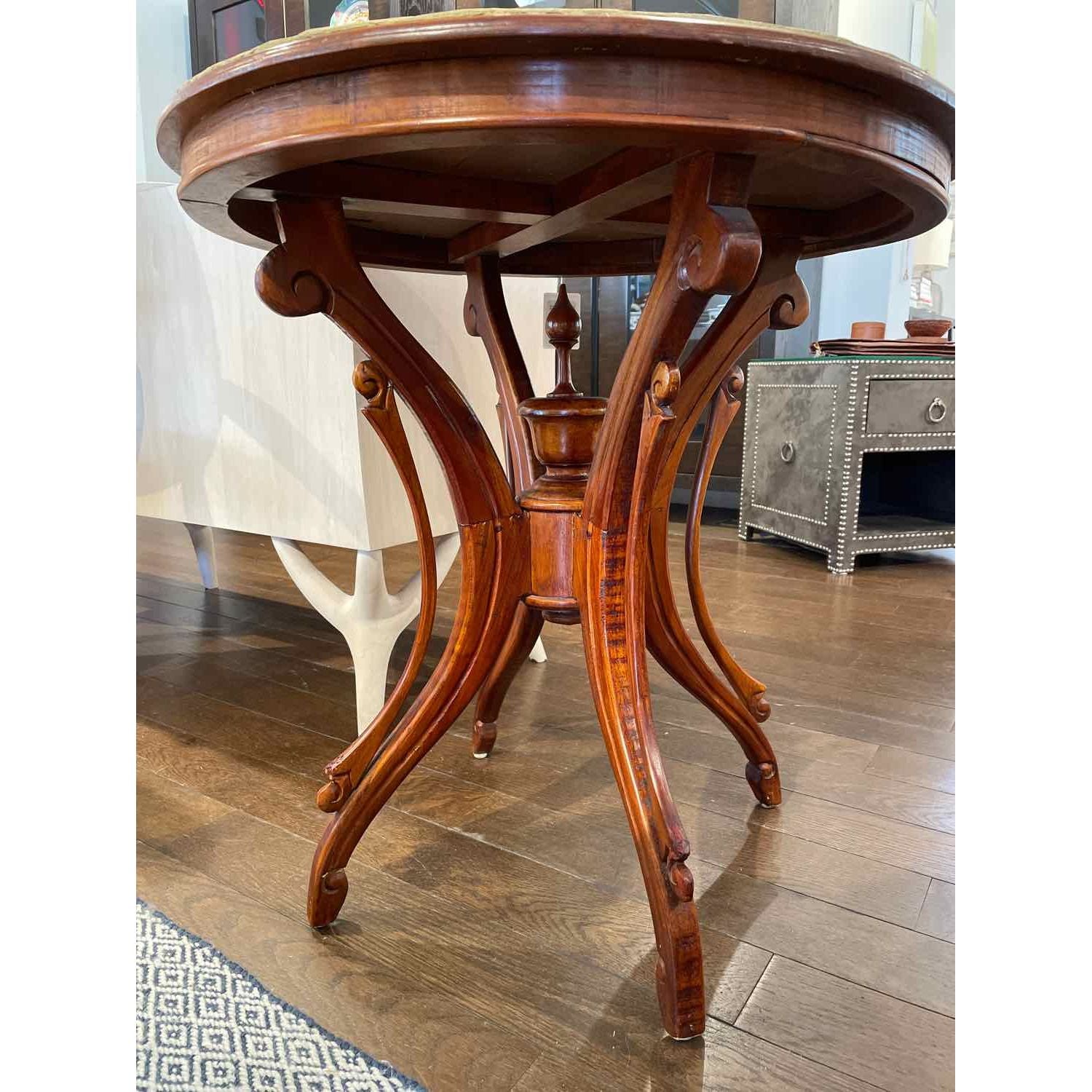 Antique Italian Table w/ Glass Mosaic Top