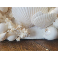 Custom 8-ft Arched Standing Mirror Lined w/ Bahamas Shells (AS IS)