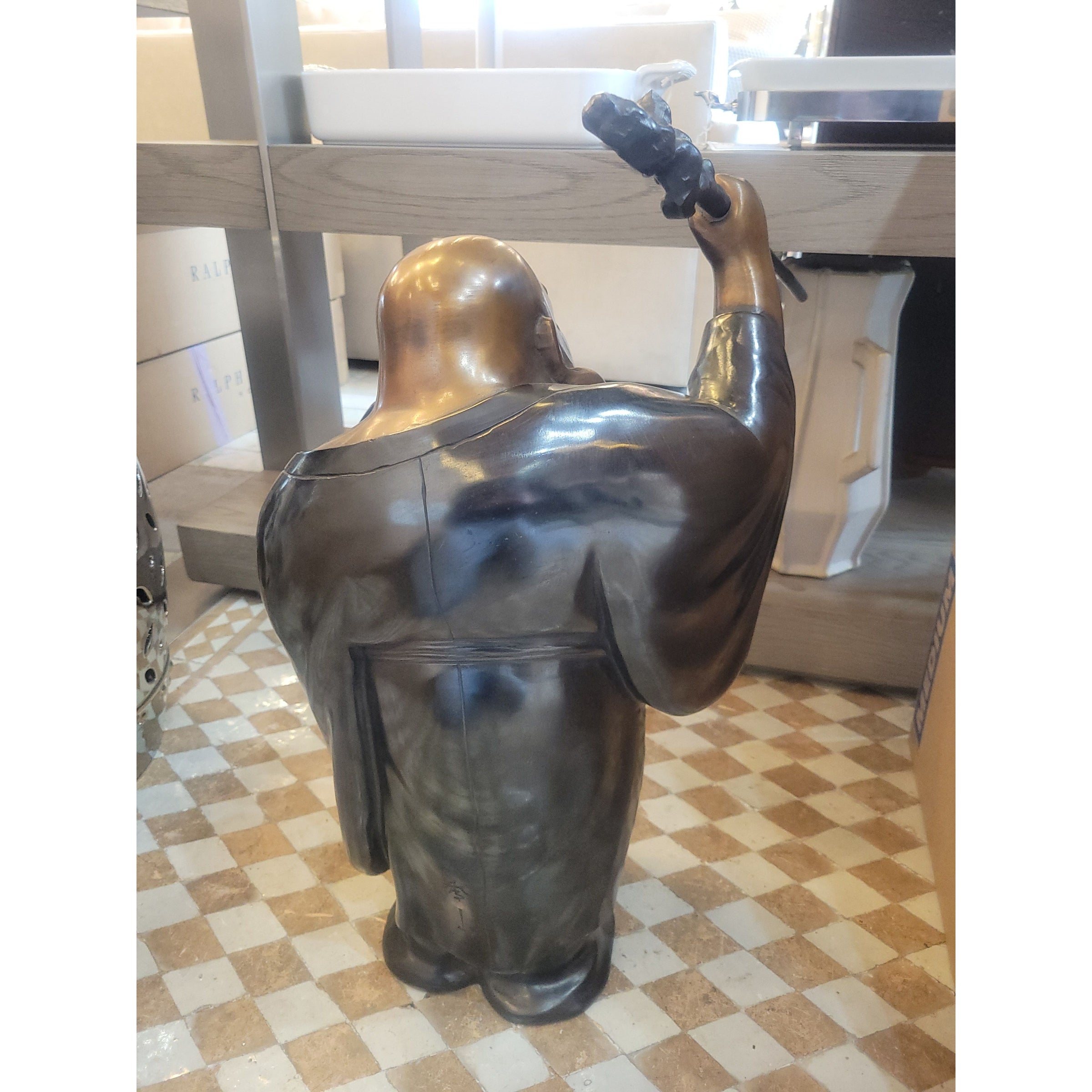 Bronze Finish Laughing Buddha Statue