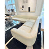 Minotti Dubuffet Sectional Sofa in White Leather by Rodolfo Dordoni 115"Lx90"Wx2