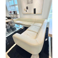 Minotti Dubuffet Sectional Sofa in White Leather by Rodolfo Dordoni 115"Lx90"Wx2