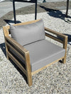 Costes Lounge Armchair in Natural Teak/Gray