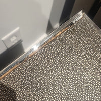 Shagreen & Chrome 4-Door Credenza by RH - AS IS - colletteconsignment.com