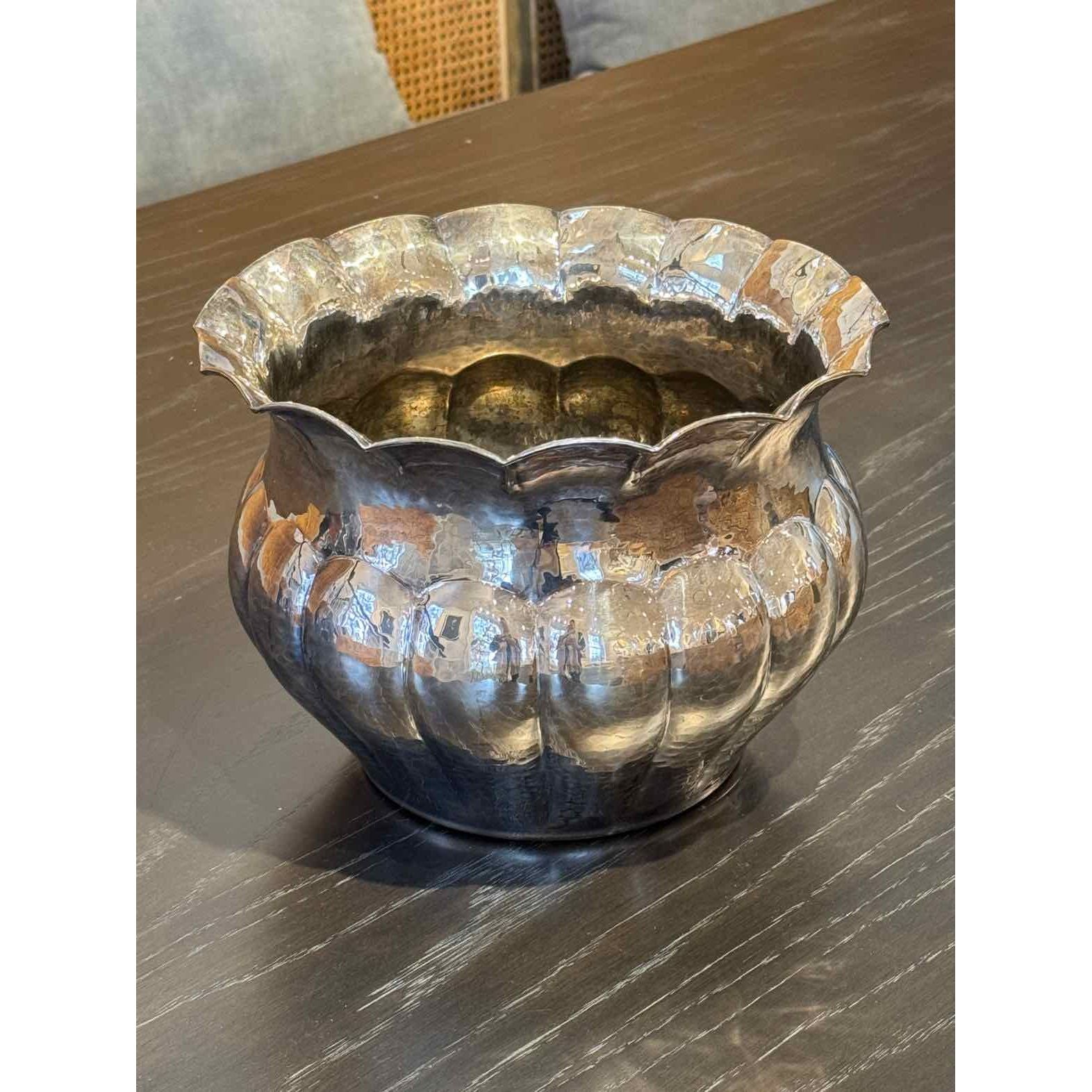 Silverplate Scalloped Edge Jardiniere