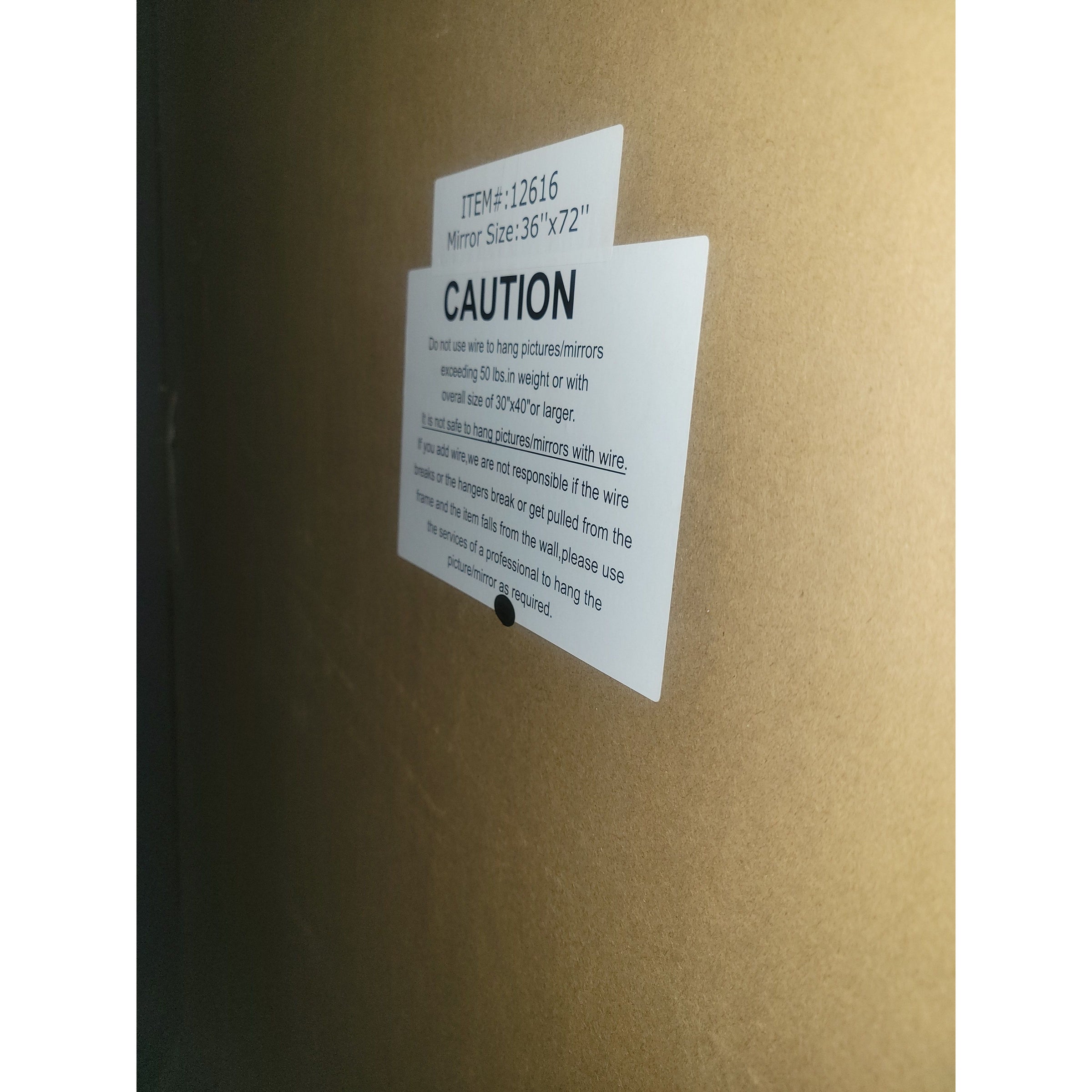 Wood Veneer Frame Leaning Mirror w/ Beveled Glass - AS IS