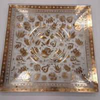 Georges Briard Gold Glass Flat Edge Square Platter