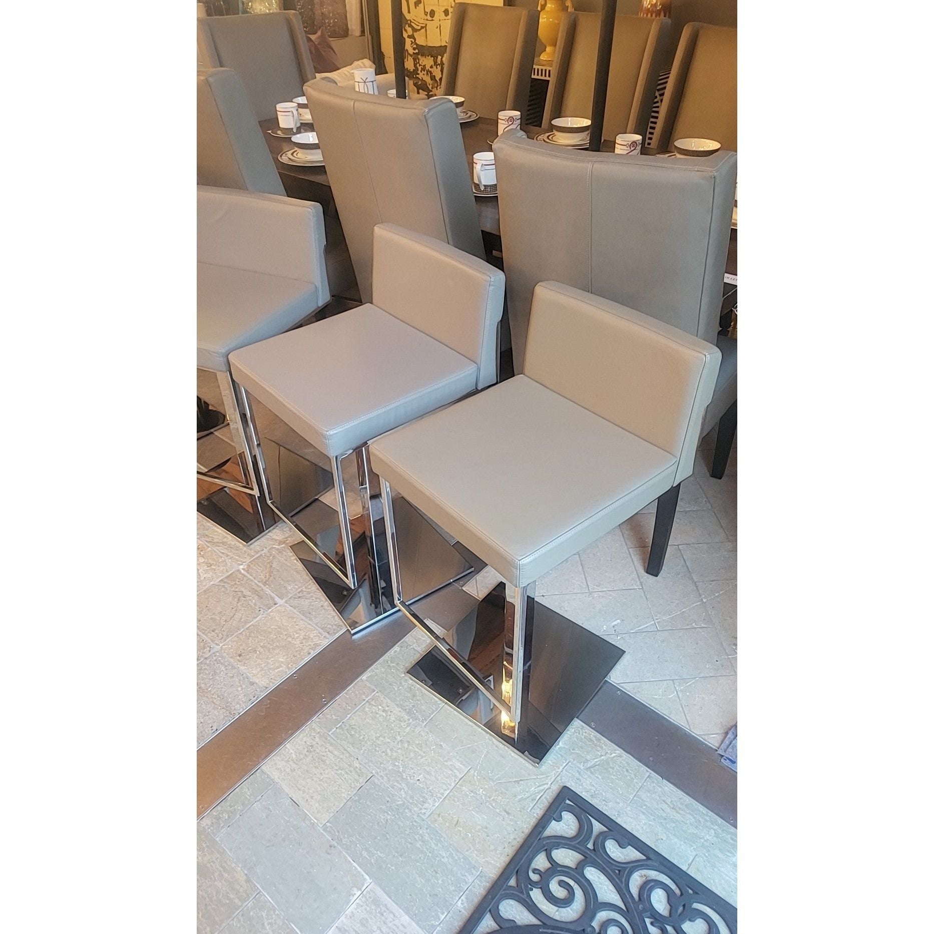 SET of 4 'Even Plus' Adjustable Swivel Stools by Calligaris