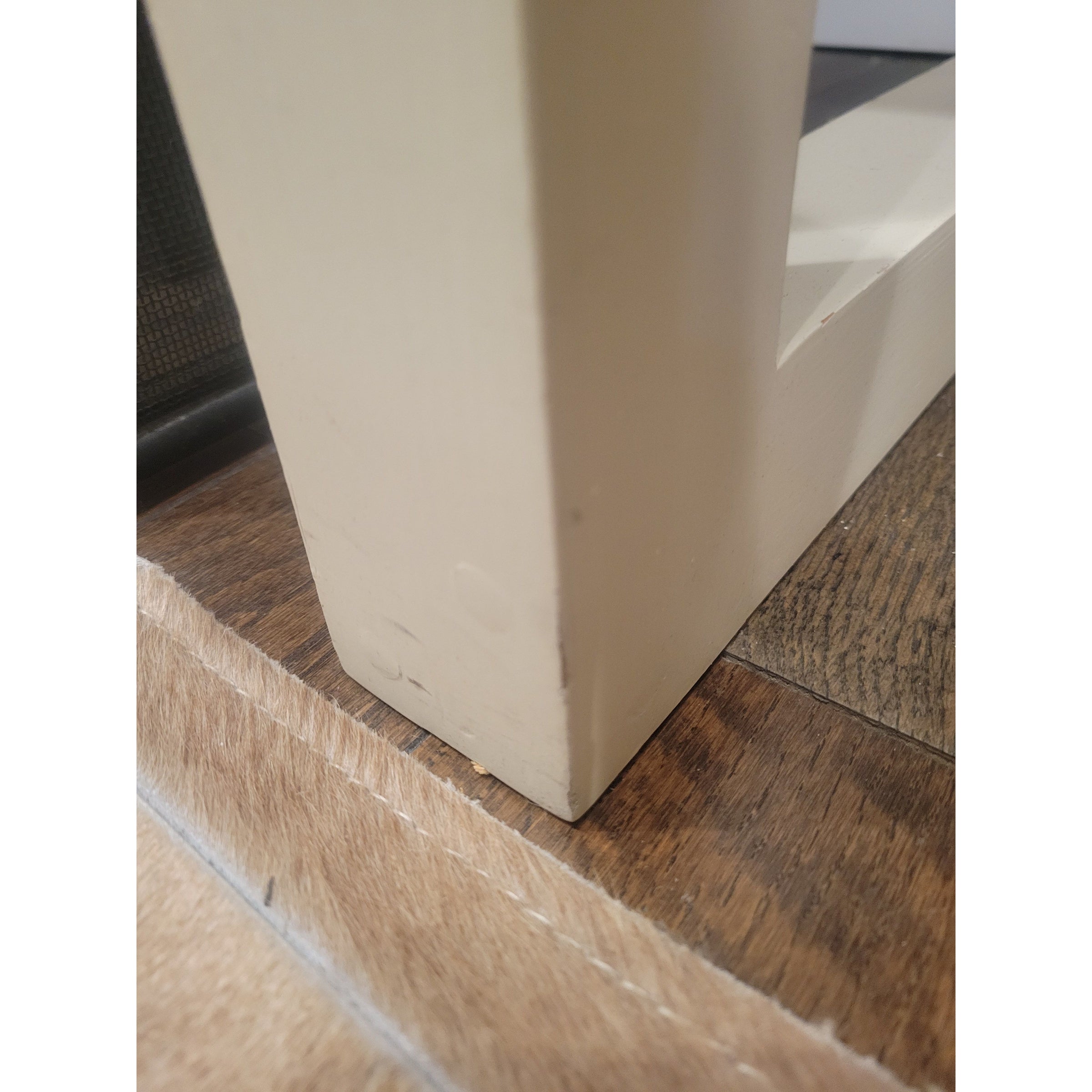 Off-White Wood 2-Drawer Desk (AS IS) - colletteconsignment.com