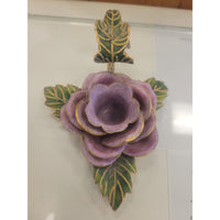 NYCO Cloisonne Enamel Rose Candlestick Holder w/ Snuffer