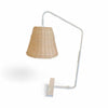 'Flynn' White Metal Table Lamp w/ Wicker Shade by S&L