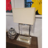 PAIR of 'Crystal Slab' Table Lamps w/ Off-White Shades by Global Views - AS IS