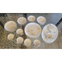 55-Pc Set of Bamboo Motif China by Arlen Ceylon Japan - AS IS