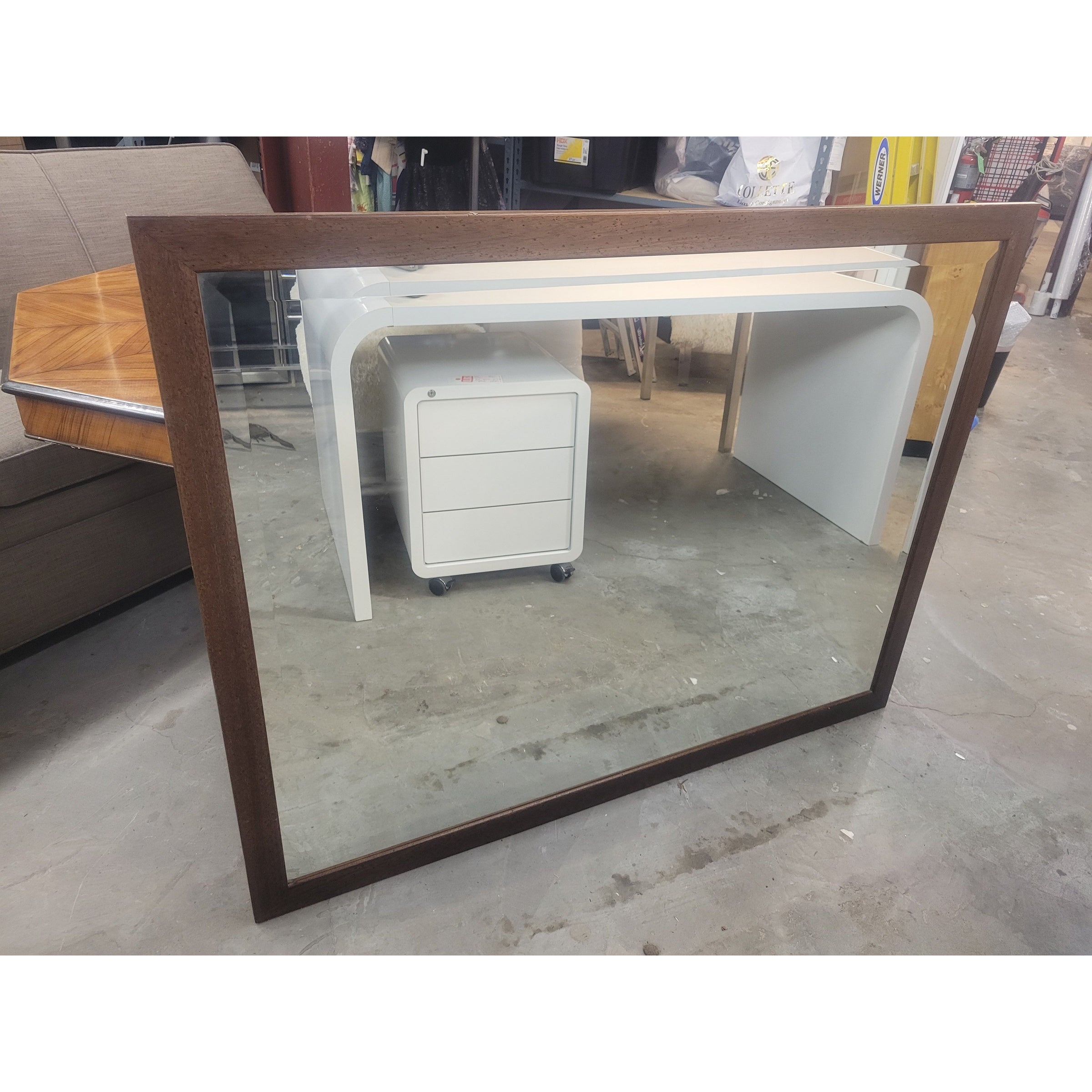 Rectangular Wood Mirror w/ Beveled Glass