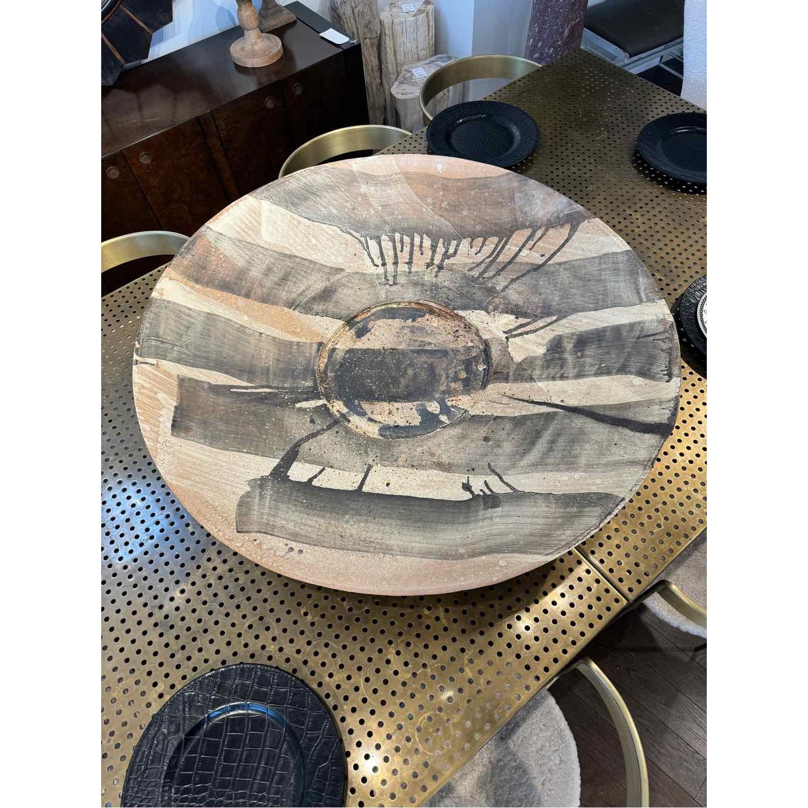 Large Ceramic Art Bowl on Table or Wall
