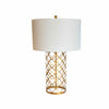 Brass Quatrefoil Table Lamp w/ Linen Shade by Perigold - AS IS