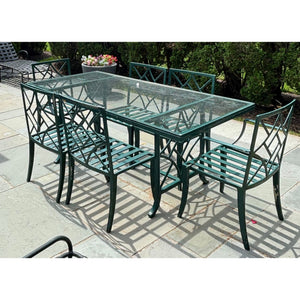 SET of Vintage Painted Iron Dining Table, 2 Arm Chairs, 4 Side Chairs (AS IS)