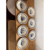 Set of Seven Antique  French Quimper Plates w/ Ships, 9.25" Dia x 4"H