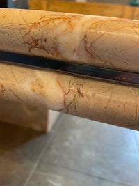 Vintage 4-ft Square Layered Marble Pedestal Coffee Table (AS IS)