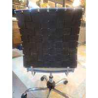 Faux Black Leather & Steel Rolling Swivel Desk Chair