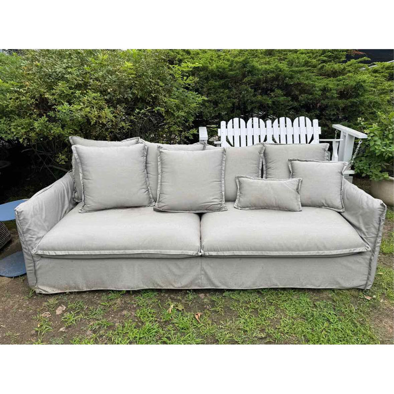 Outdoor Gray Slipcover Sofa by Walters Outdoor