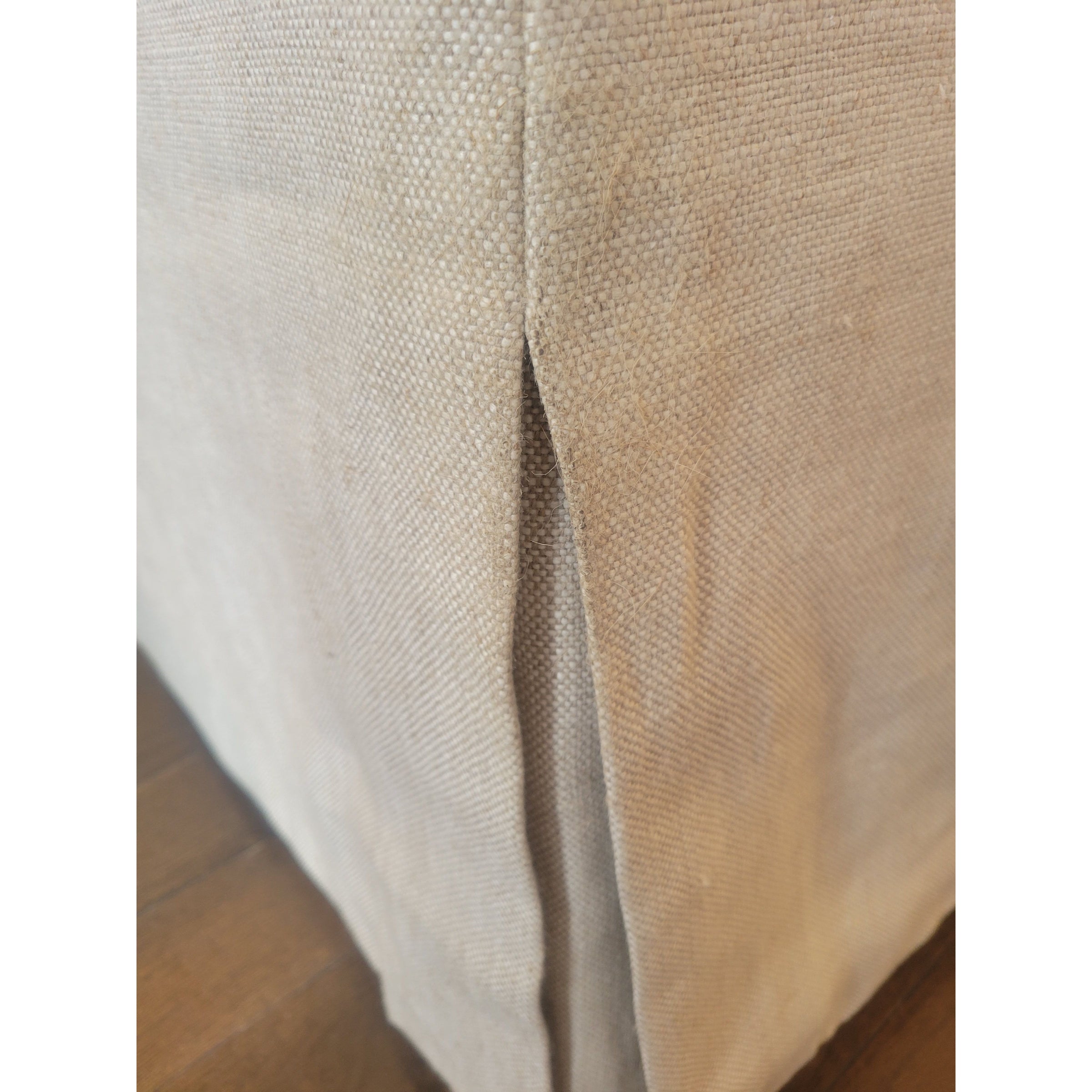PAIR of Belgian Slipcover Highback Dining Chairs on Casters by RH (AS IS) - colletteconsignment.com
