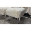 Beige Shag Chair & Ottoman w/ Lucite Legs
