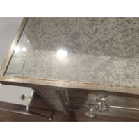 PAIR of Antiqued Mirror Glass Nightstands