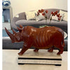 Carved Wood Rhino, AS IS, Horn Has Been Repaired, 23"Lx9"Dx12"H