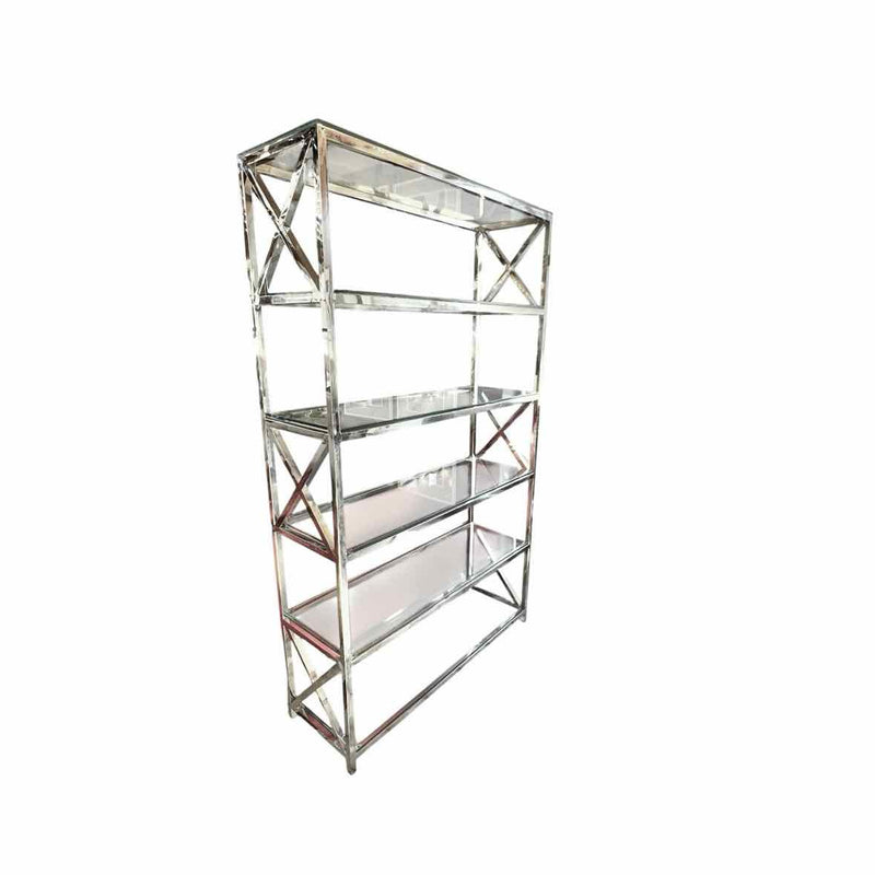 Influenced by Mid-Century Wood & Chrome Bookcase