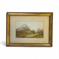 Antique Watercolor Painting by Henry John Sylvester Stannard in Gold Frame