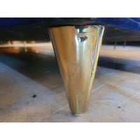 Custom 7-ft Blue Velvet Sofa w/ Polished Brass Legs by Artistic Frame (AS IS)