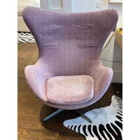 Vintage Lavender Upholstered Swivel Egg Chair by Arne Jacobsen for Fritz Hansen