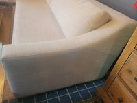 9-ft Belgian Linen Classic Slope Sofa w/ Ottoman by RH