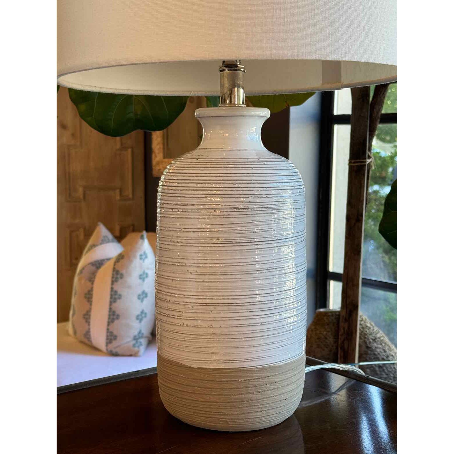 White Pair of Table Lamps