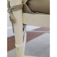 SET of 8 Bulgarian Faux Bamboo Dining Chairs w/ Tan Cushions - AS IS