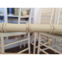 SET of 8 Bulgarian Faux Bamboo Dining Chairs w/ Tan Cushions - AS IS