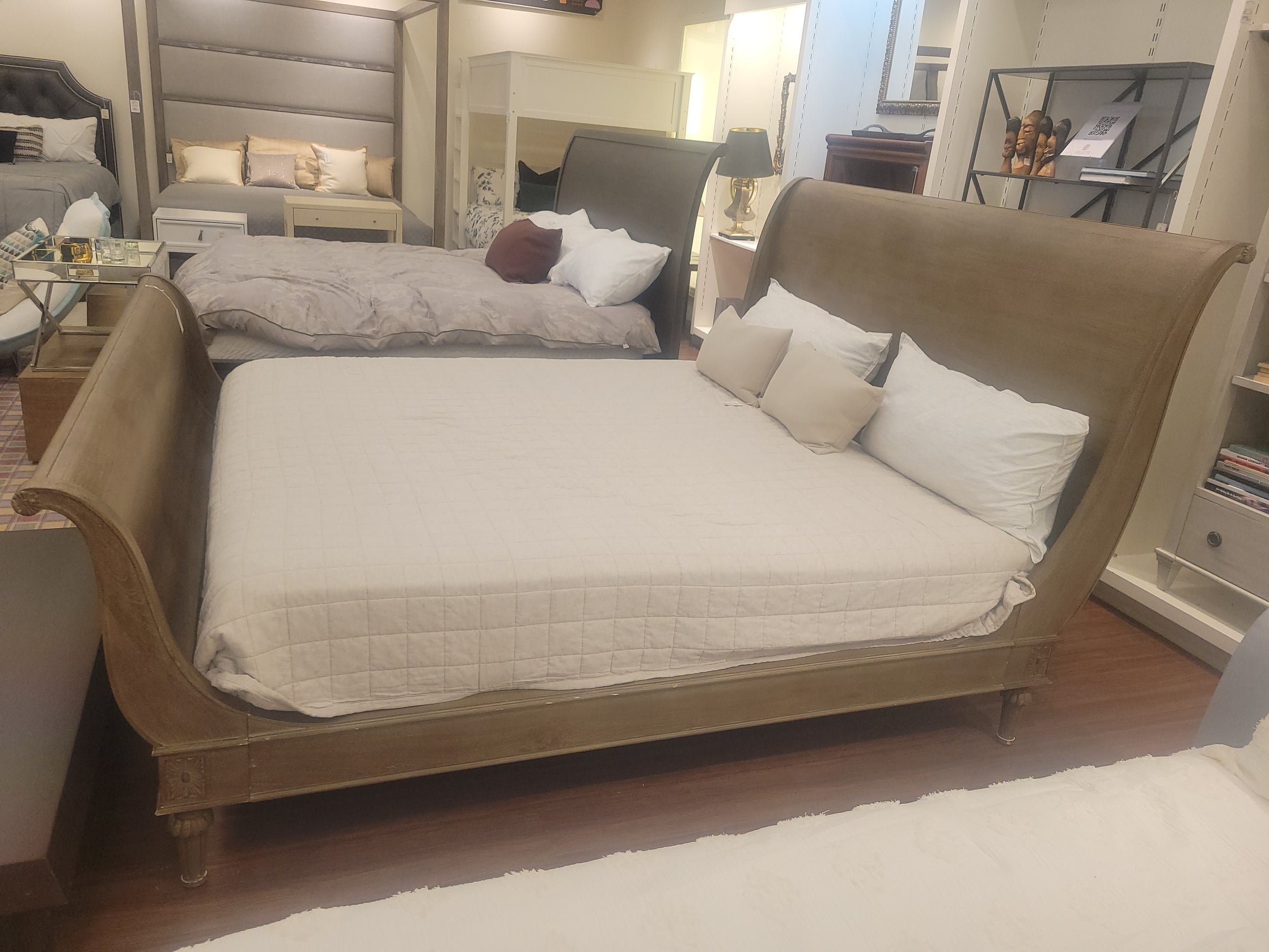 King-Sized Empire Rosette Sleigh Bed Frame by RH