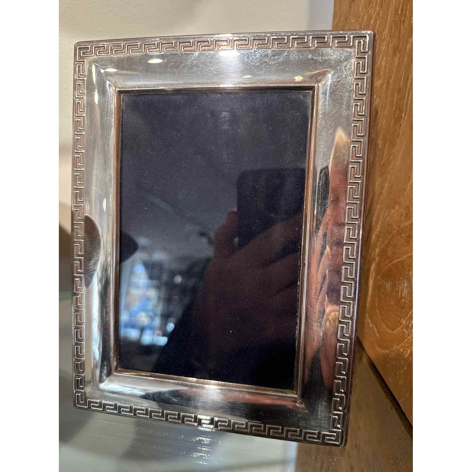 Sterling Silver Picture Frame w/Greek Key Border