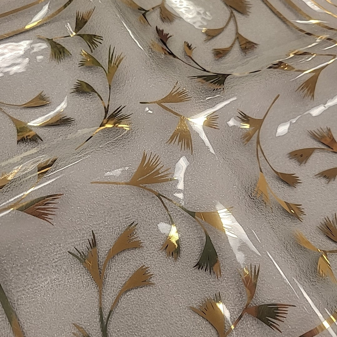 MCM Branches Gold Glass 4-Section Square Platter