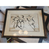 SET of 4 Figural Drawings in Wood Frames by Unknown Artist