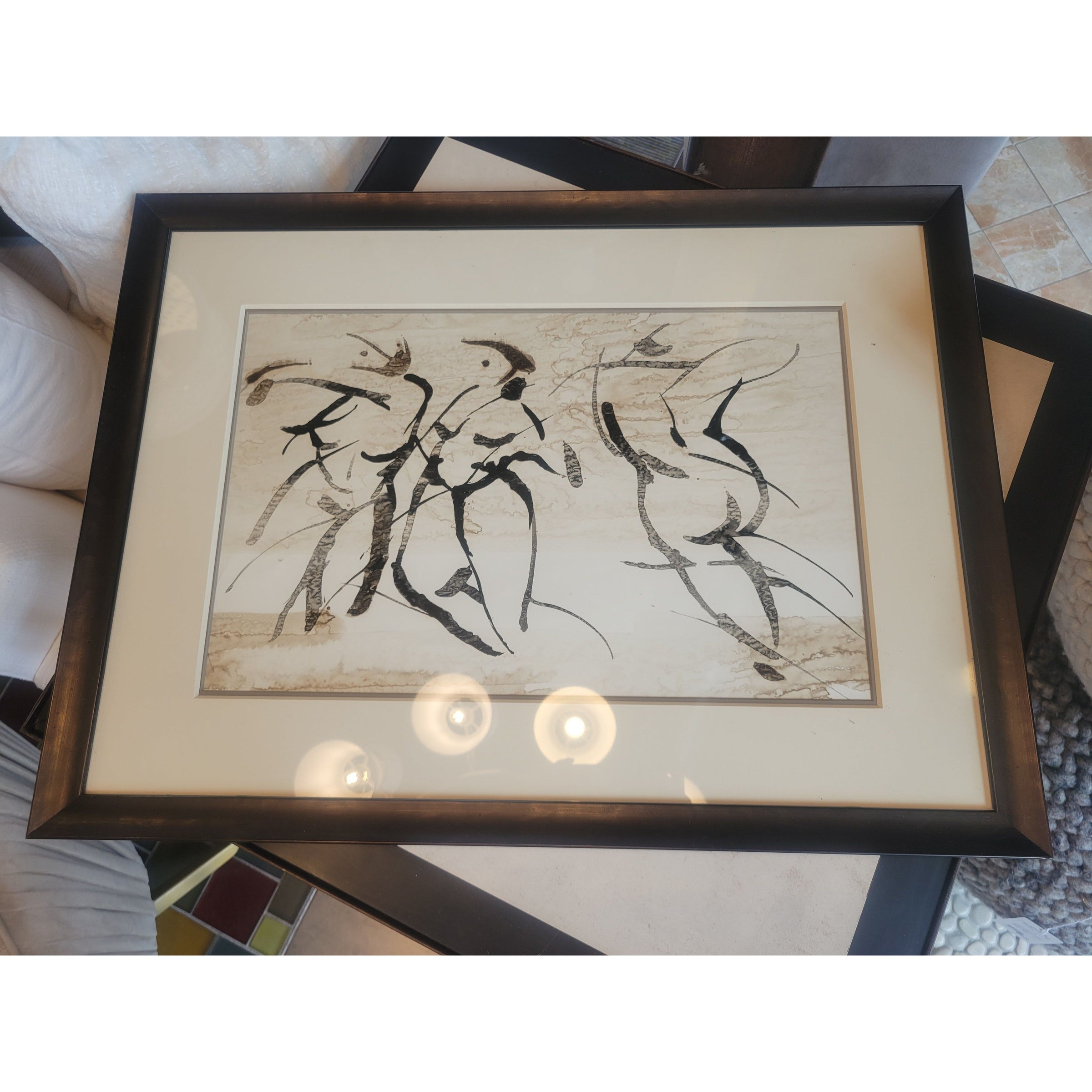 SET of 4 Figural Drawings in Wood Frames by Unknown Artist